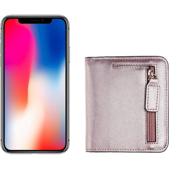 RFID-Blocking Compact Bifold Wallet – Luxury Leather Mini Purse with ID window - Picture 6 of 7